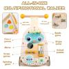 Canuan Wooden Baby Walker, Adjustable Speed Push and Pull Learning Activity Walker, Toddler Push Walker Activity Center Toys with 7 Educational Activities for Boys Girls 1 2 3 Year Old view 2