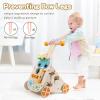 Canuan Wooden Baby Walker, Adjustable Speed Push and Pull Learning Activity Walker, Toddler Push Walker Activity Center Toys with 7 Educational Activities for Boys Girls 1 2 3 Year Old view 3