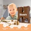12" Custom Extra Large Wooden Letter Piggy Bank (Laser Engraved Name) Personalized Piggy Bank for Kids Boys Girls Customized Coin Bank Perfect Personalized Gift for Birthday and Festival-H Piggy Bank view 3