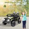 SEHOMY 12V Kids Ride On Truck with Parent Remote, 4 Wheels Battery Powered Electric Car for Kids Toys - 3 Speed, Spring Suspension, LED Lights, Safety Start, Music, Kids Electric Vehicles Dark Green view 2