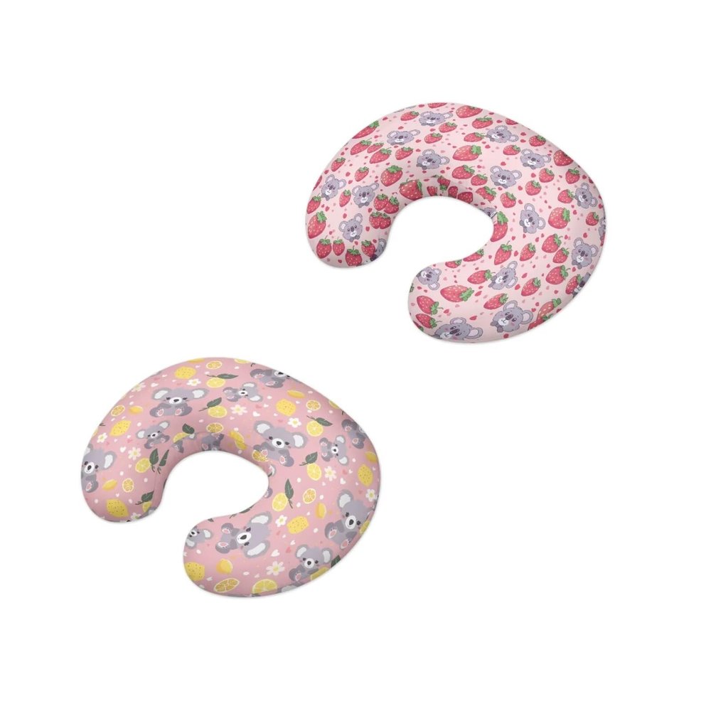 Goronwyfloyd 2 Pack Koala Strawberry and Lemon Nursing Pillowcase Nursing Pillow Cover Detachable Nursing Pillow Protective Cas Baby Feeding Easy to Use and Not Easy to Fade