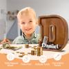 12" Custom Extra Large Wooden Letter Piggy Bank (Laser Engraved Name) Personalized Piggy Bank for Kids Boys Girls Customized Coin Bank Perfect Personalized Gift for Birthday and Festival-D Piggy Bank view 3