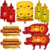 10Pcs Picnic BBQ Party Balloons Hamburger Hot Dog Ketchup Mustard Bottle Balloons for BBQ Picnic Cookout Summer Birthday Baby Shower Party Decorations Supplies view 1