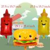 10Pcs Picnic BBQ Party Balloons Hamburger Hot Dog Ketchup Mustard Bottle Balloons for BBQ Picnic Cookout Summer Birthday Baby Shower Party Decorations Supplies view 3
