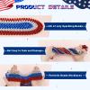 SHAOQINLIN 12 PCS Patriotic Beads Necklaces, 4th of July Bead Necklace, 4th of July Accessories, 33'' Metallic Red/Silver/Blue Party Beads for Patriotic Day, Carnival Party Favors view 3