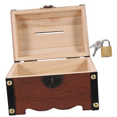 Abaodam Vintage Lockable Piggy Bank for Boy Girl Retro Money Box Treasure Chest with Sufficient Capacity for Cash and Coins Developing Savings Habits and Home