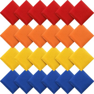 Sotiff 24 Pcs Bean Bags Mini Nylon Cornhole Bean Bags for Kids Tossing Fun Sports Outdoor Family Games Carnival Toy Patriotic Small Beanbag Hand Toss Party Game Supplies for Kid Adult (Multi Colors)