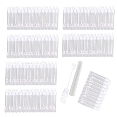 HOHXFYP 100 Pack Bubble Wand for Kids, Transparent Plastic Bubble Wands Bulk, 4.1in Bubble Toy Bubble Sticks for Weddings, Parties, Anniversaries, Valentine's Day