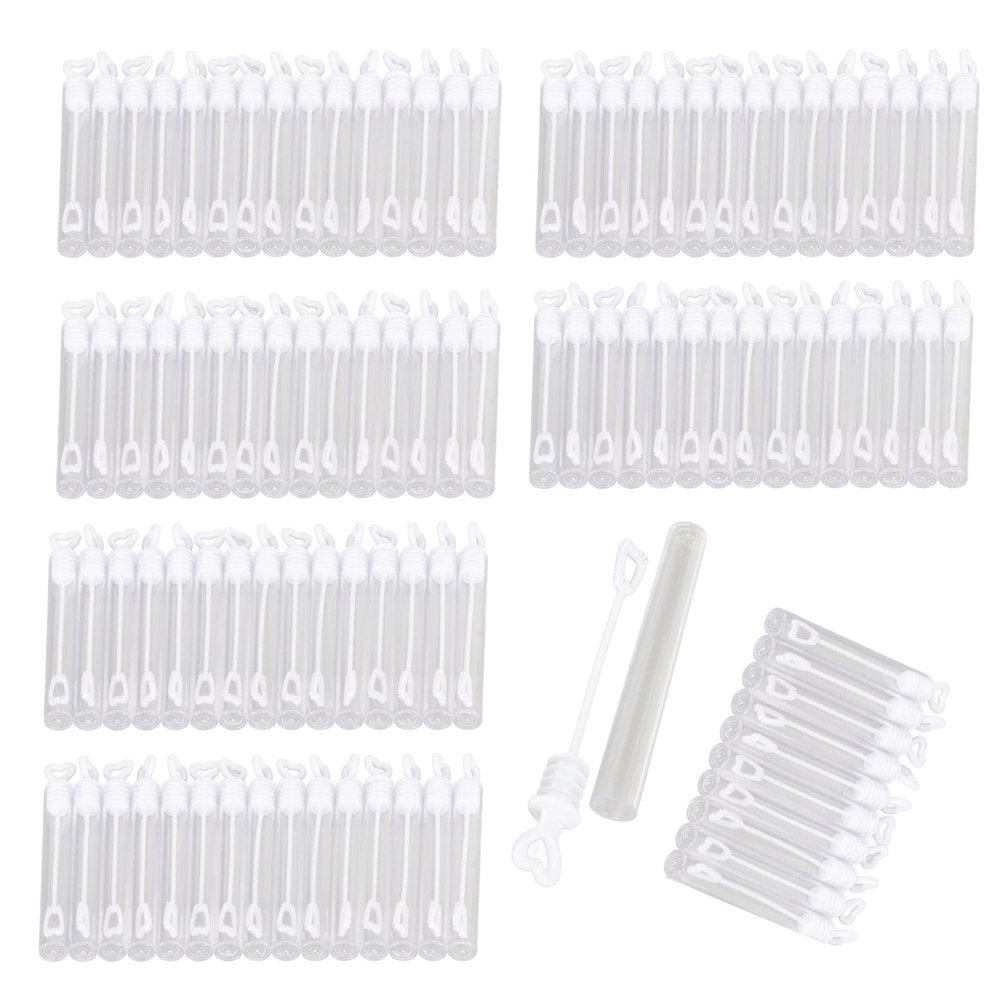 HOHXFYP 100 Pack Bubble Wand for Kids, Transparent Plastic Bubble Wands Bulk, 4.1in Bubble Toy Bubble Sticks for Weddings, Parties, Anniversaries, Valentine's Day