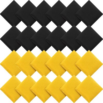 Sotiff 24 Pcs Bean Bags Mini Nylon Cornhole Bean Bags for Kids Tossing Fun Sports Outdoor Family Games Carnival Toy Patriotic Small Beanbag Hand Toss Party Game Supplies for Kid Adult (Black, Yellow)