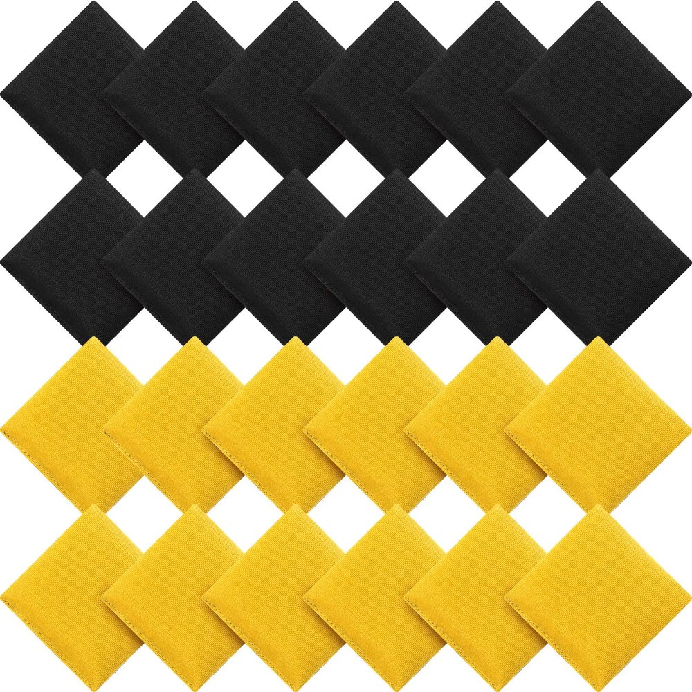 Sotiff 24 Pcs Bean Bags Mini Nylon Cornhole Bean Bags for Kids Tossing Fun Sports Outdoor Family Games Carnival Toy Patriotic Small Beanbag Hand Toss Party Game Supplies for Kid Adult (Black, Yellow)