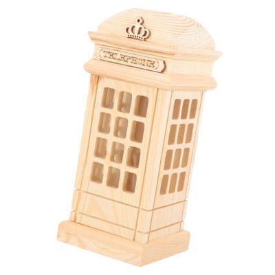 Abaodam Wooden Piggy Bank Boys and Girls Coin Pot DIY Graffiti Money Box for Boys and Girls Change Container Learning Toy