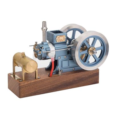 ToysCentral Basics Internal Combustion Engine Model, ENJOMOR 6CC Miniature Fixed-Type Four-Stroke Hit and Miss Gas Engine Model, Experimental Toy for Adults and Kids (RTR Version/Blue)