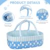 BABESIDE 9 Pcs Reborn Baby Doll Clothes Set for 17-22 Inch Dolls, Reborn Baby Dolls Accessories Doll Bassinet with Bottle Pacifier and Bear Toy for Realistic Newborn Babydolls, Blue view 4