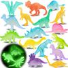 16PCS Glow in Dark Mini Dinosaur Figures for Kids Birthday Party Favors Supplies Dino Cupcake Topper Decoration Goodie Treat Bag Stuffers Pinata Fillers Treasure Carnival Prizes Valentines Day Gifts view 1