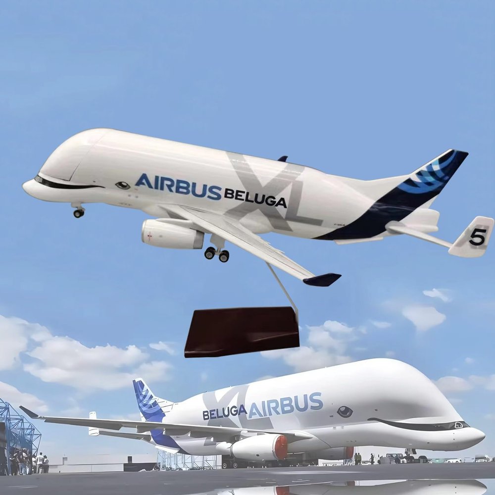 16.5 1:150 Scale Model Airplane A330-600 Beluga Transport Aircraft Model Jet Plane Collectibles Resin with Wheels Diecast for Collection Gift Ornament