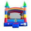 Crossover Rainbow Inflatable Bounce House for Kids and Toddlers, 13 x 12 x 14.5 Foot Bouncy Jump Castle Backyard Jumper, Commercial-Grade Vinyl, with Blower, Stakes and Storage Bag view 1
