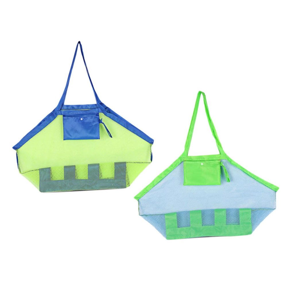 Abaodam Large Beach Mesh Bag 2 Pack Toy Storage Bag Handles Mesh Tote for Outdoor Toys Beach Swimming and Boating