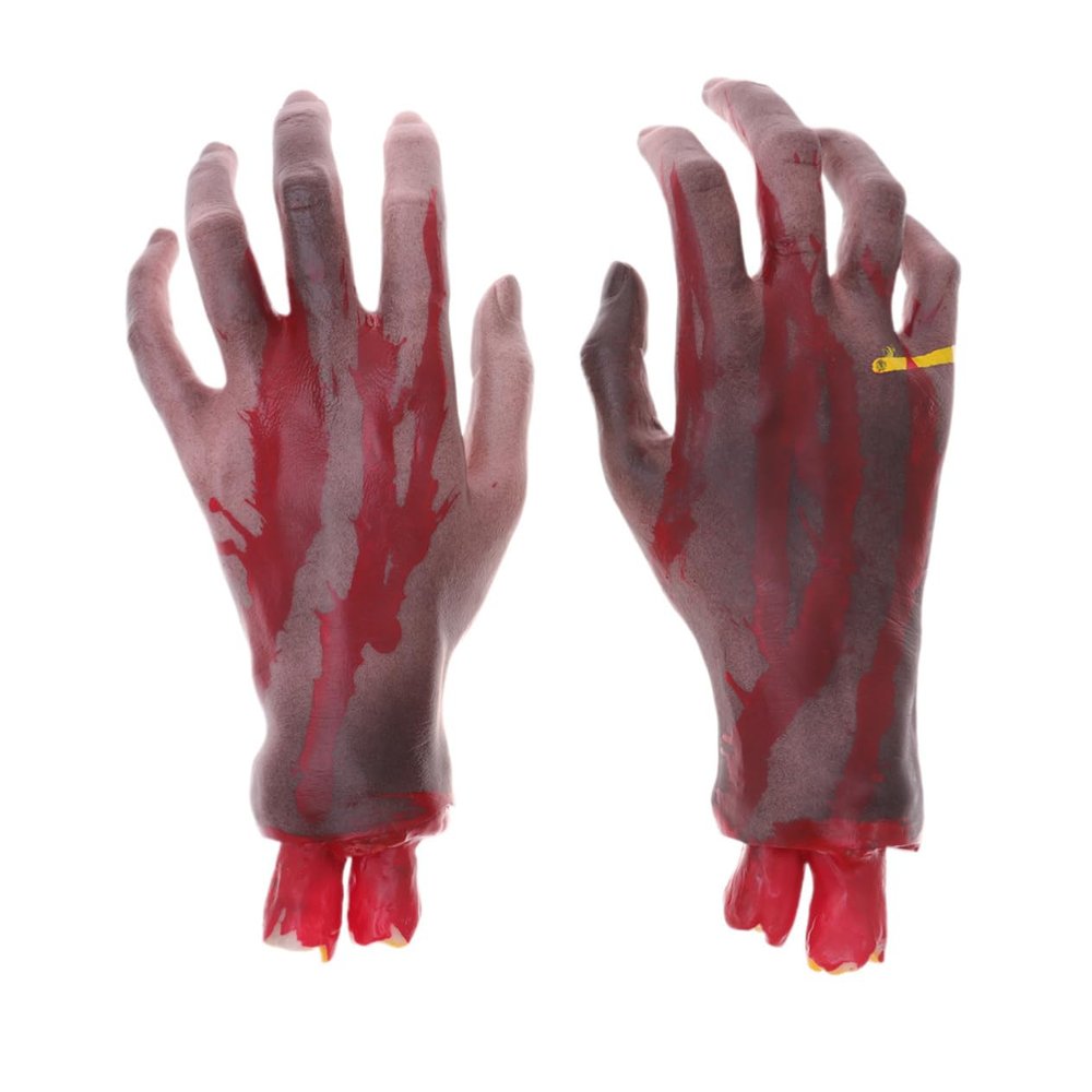 Abaodam Zombie Hand Prop Halloween Scary Decorations Severed Hand Fake Body Parts for