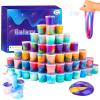 64 Pack Mini Galaxy Slime Kit Party Favors, Stretchy, Stress Relief, and Safe for Girls and Boys Classroom Reward, Valentine's Day Party Supplies,End of Year Student Gifts,Halloween Galaxy Slime Bulk view 1