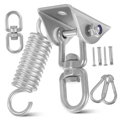 Abaodam 1set Heavy Duty Stainless Steel Swing Hanger Kit Snap Hooks for Hammocks and Swings Resistant Flexible Design for Use