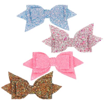Zerodeko 4pcs Bow Straw Topper Glitter Decor for Mug Straw Xmas