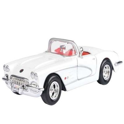 1959 Chevy Corvette C1 Convertible White with Red Interior Timeless Legends Series 1/24 Diecast Model Car by Motormax 73216W