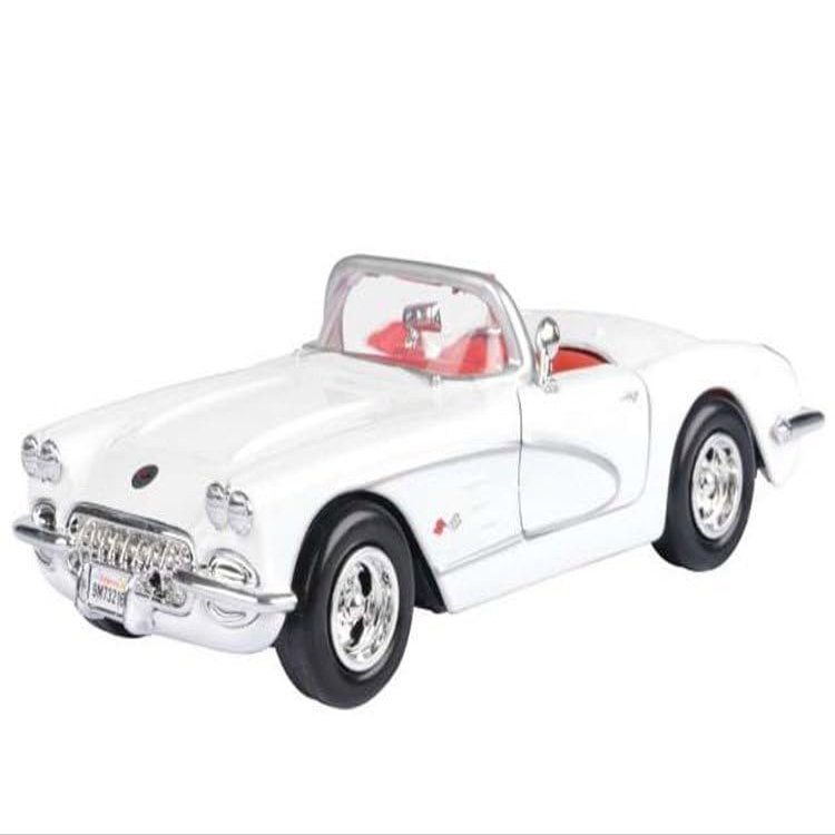 1959 Chevy Corvette C1 Convertible White with Red Interior Timeless Legends Series 1/24 Diecast Model Car by Motormax 73216W