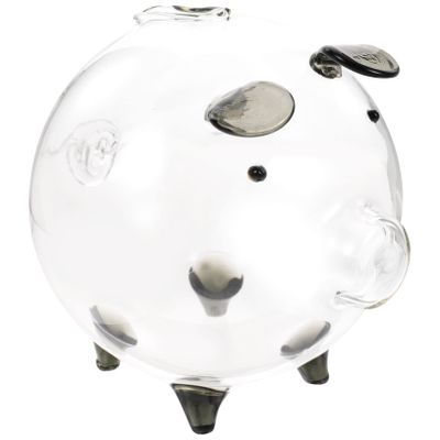 Abaodam Glass Piggy Bank for Boys and Girls Pig-Shape Coin Bank Money Holder Pot Adorable Decorative Jar