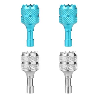 4pcs Drone Controller Sticks, Aluminum Drone Control Joystick Detachable Thumb Rocker Replacement Compatible with DJI Mini 3 Pro DJI RC Smart Controller Accessories (Silver, Lake Blue)