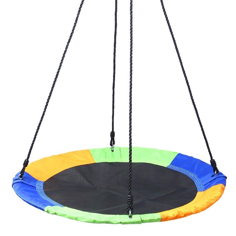 40 Inch Saucer Tree Swing Set, 660 Lb Weight Capacity Outdoor Flying Swing with Adjustable Ropes for Playground and Backyard