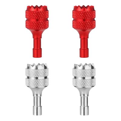 4pcs Drone Controller Sticks, Aluminum Drone Control Joystick Detachable Thumb Rocker Replacement Compatible with DJI Mini 3 Pro DJI RC Smart Controller Accessories (Silver, Red)