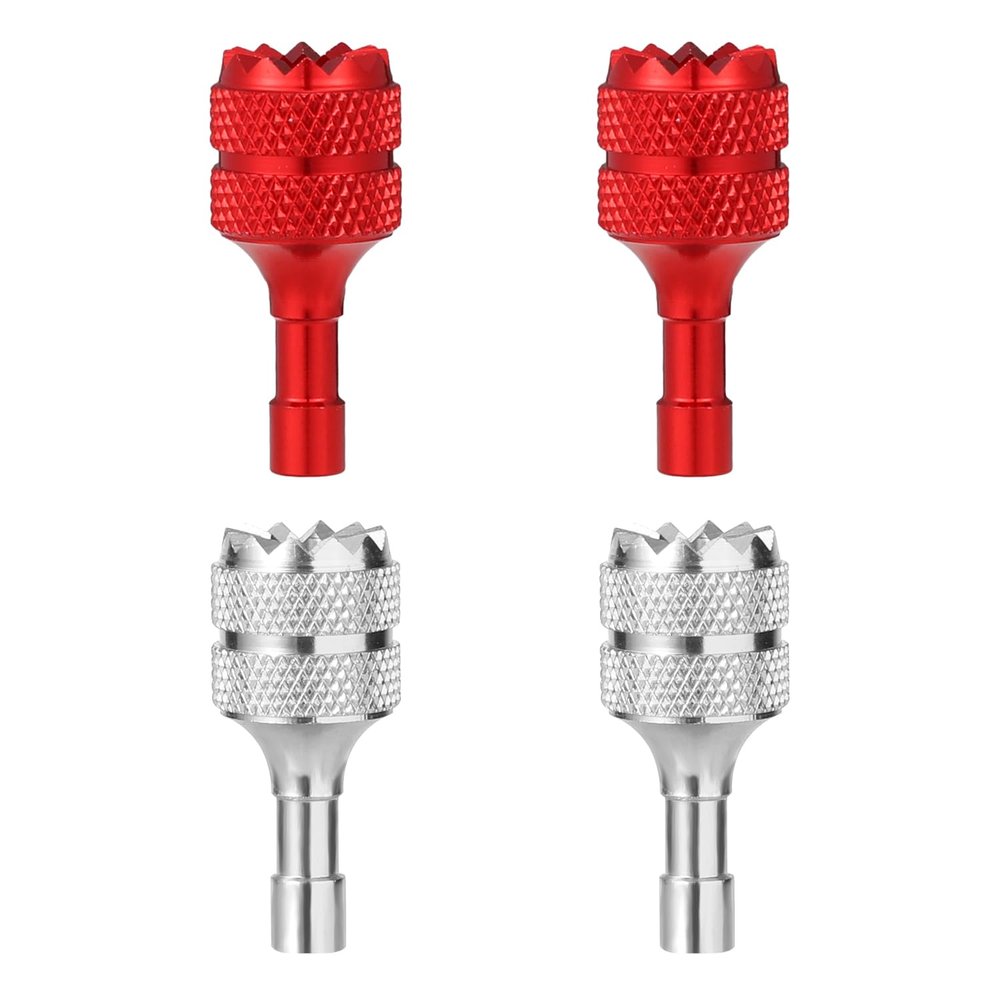 4pcs Drone Controller Sticks, Aluminum Drone Control Joystick Detachable Thumb Rocker Replacement Compatible with DJI Mini 3 Pro DJI RC Smart Controller Accessories (Silver, Red)