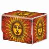 Strong Magnet Card Case Deck Box Mtg Card Box Playing Card Box Magic Deck Box Tcg Up to 200 Cards Creative Pattern Trading Card Storage Box for Collectible Card Games, Sun Face Red Tarot view 1