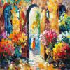1000 Pieces Puzzles for Adult Wooden Jigsaw Puzzle 1000 Piece Puzzle Adult Elderly Puzzle Oil Painting Style Flowers and Girl Back Puzzle Gift for Mom Dad Family Friend Home Decor Wall Art view 1