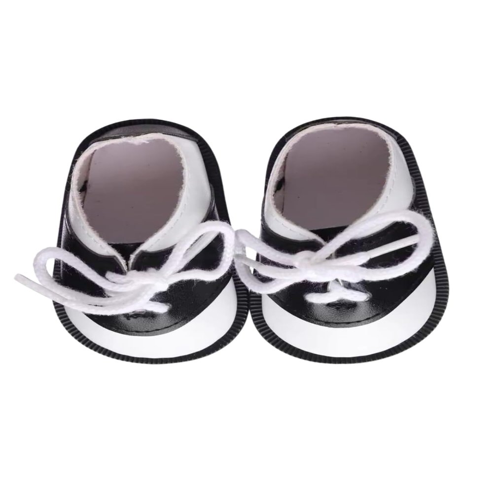 18" American Doll Shoes-Oxford Saddle Shoe in Black & White or Navy & White (Black & White)