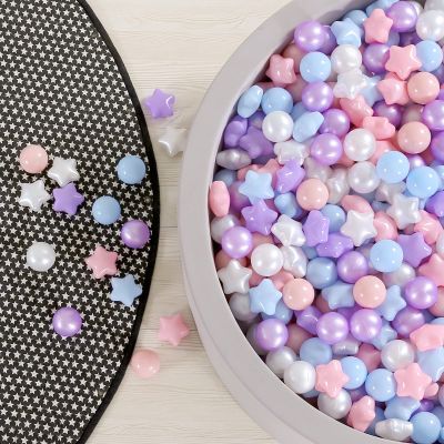 GOGOSO Ball Pit Balls for Toddlers Phthalate-Free BPA-Free Non-Toxic Crush Proof Soft Plastic Play Balls Baby Kids Shape Tent Pool Playhouse Playpen Party Decor, Pink Blue Purple White,50PCS