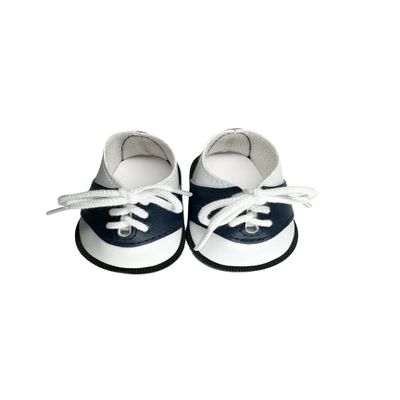 18" American Doll Shoes-Oxford Saddle Shoe in Black & White or Navy & White (Navy & White)