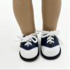 18" American Doll Shoes-Oxford Saddle Shoe in Black & White or Navy & White (Navy & White) view 2