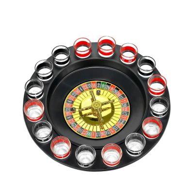 GeRRiT Roulette Sets 29cm Russian Drinking Roulette Game Creative Entertainment Roulette Props Bar Supplies Ktv Entertainment Toy Party Party Games, Black