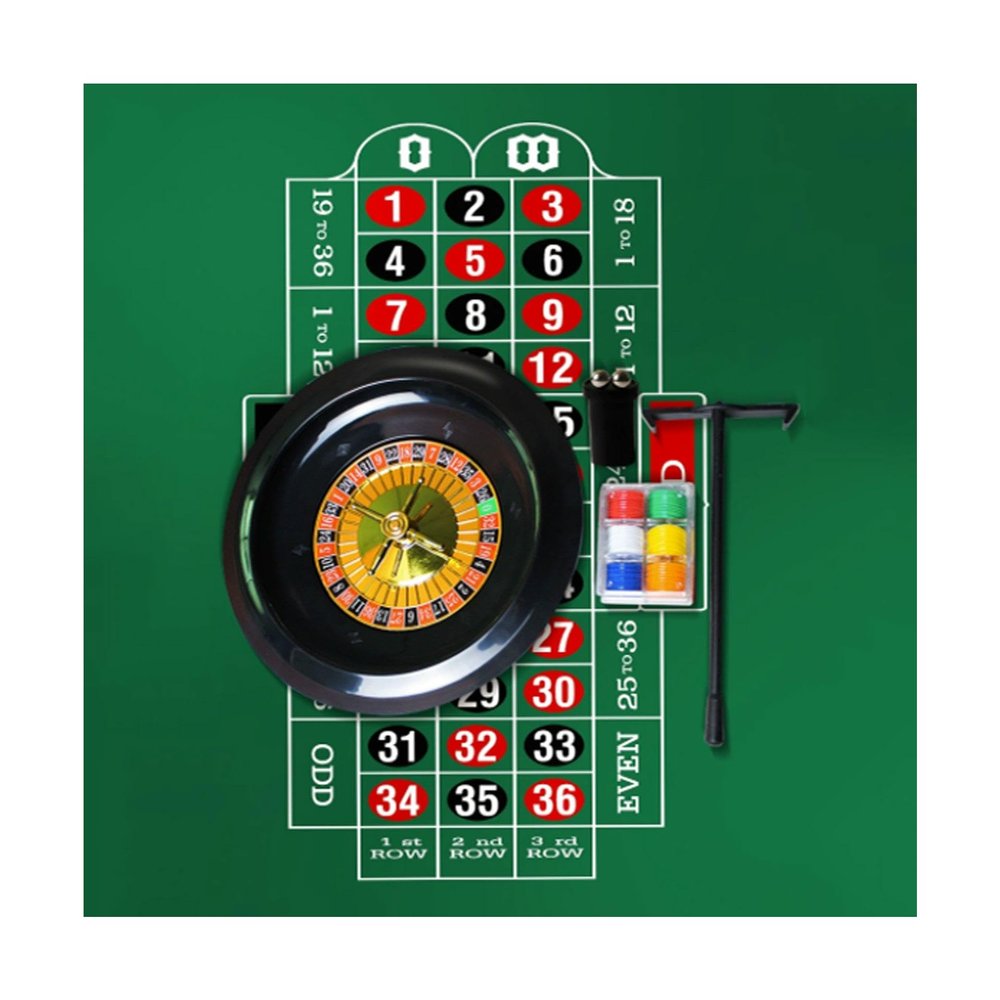 GeRRiT Roulette Sets 18in Black Deluxe Roulette Wheel Set Precision Bearings with Single Zero Layout Roulette Roulette Games for Game Night Party Games