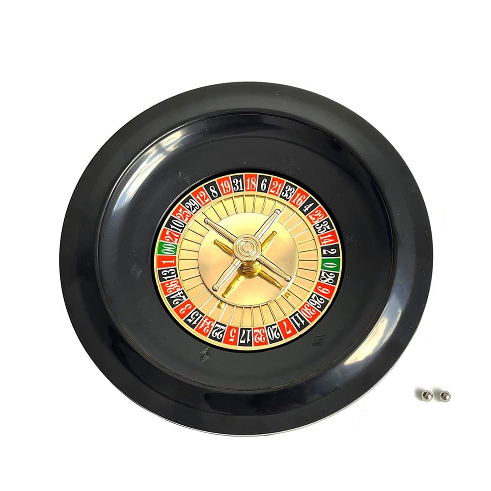 GeRRiT Roulette Sets 10 Inches Plastic Russian Roulette Macau Roulette 37 Number Single 0 Turntable Gaming Props Perfect for Family Game Night Party Games, Plastic/Black
