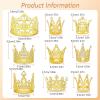 9 Pieces Crown Cake Topper, Women for Crowns Heart shaped Diamond Alloy Crown, Mini Crown, Birthday Cake Baking Decoration Paper Cup Cake Decoration (6 PCS Crown Cake Gold) view 2
