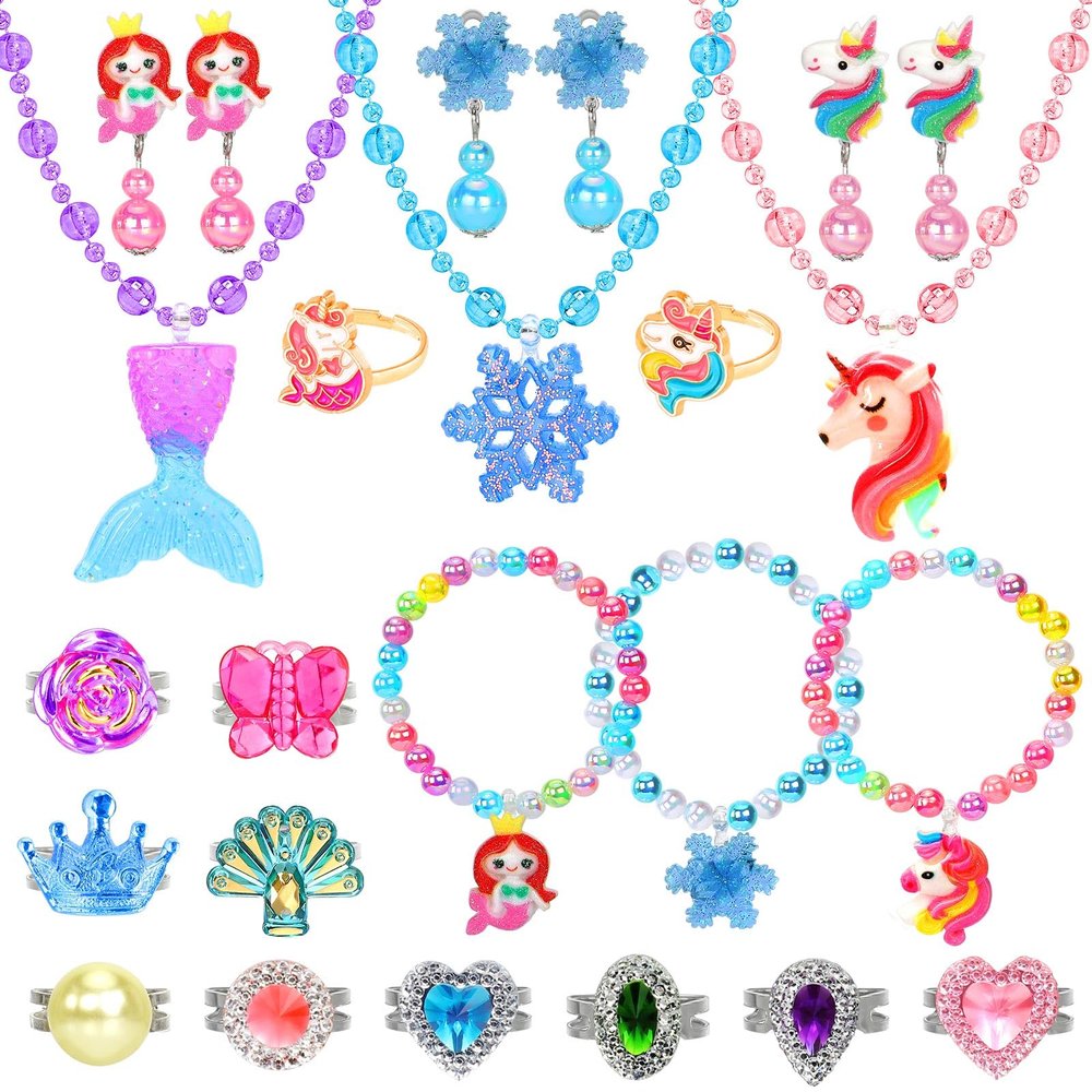 Little Girl Jewelry Rings Toys in Box, Adjustable Rings for Kids, 24 PCS Cute Costume Jewelry Princess Party Favors Birthday Easter Christmas Valentines Gifts for 3 4 5 6 7 8 9 Year Old Girls