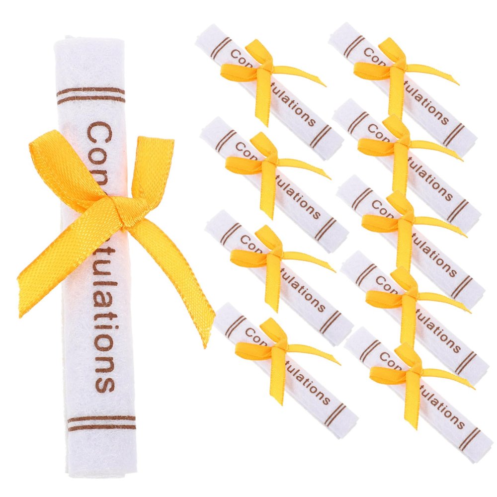 BESTonZON 25pcs Miniature Graduation Bear Doll Decor Certificate Scroll Models Lightweight Non-Woven Landscape Decoration for Party Celebrations and Souvenir Collectibles