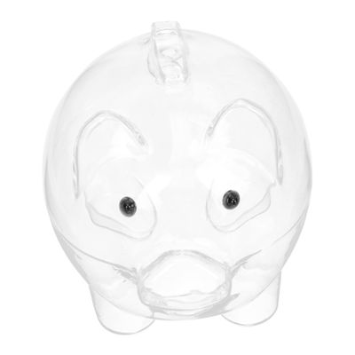 Abaodam Decorative Money Box Glass Piggy Bank Coin Storage Box for Home Pig Piggy Bank
