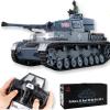 Ssccgym TK7.0 Remote Control Tank Germany GE Panzer IV RC Tanks Battle War Military Vehicle Simulation Smoke Emission Sound Effect Collection 1/16 Scale (Grey Standard RC Tank) view 1