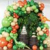 Dinosaur Balloons Arch Garland Kit Green Orange Dino Foil Balloons Birthday for Jungle Safari Themed Party Baby Shower Decorations Supplies For Kids view 2