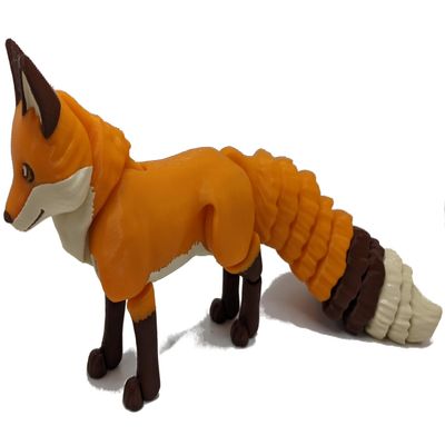 3D Printed Fox - Made to Order Articulated Multicolor Fidget Figure, Giant (Light Orange)