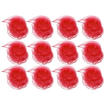 PATIKIL Dance Scarves, 12 Pcs Square Juggling Scarves 24 by 24 Inches for Play Magic Music Activity Juggling Dressing, Watermelon Red